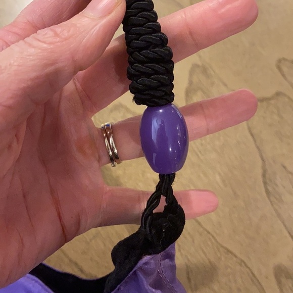 Vintage Y2K Purple Metallic Satin & Black Velvet Handbag Purse Clutch 00s 90s - Picture 2 of 8